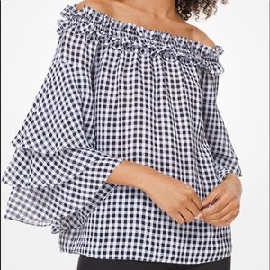 MICHAEL KORS COLLECTION NWOT blk/wht checked top